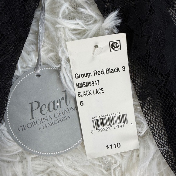 Pearl Georgina Chapman Black Lace Mini Dress Size 6 Romantic Whimsigoth Sexy Y2K - Picture 5 of 15